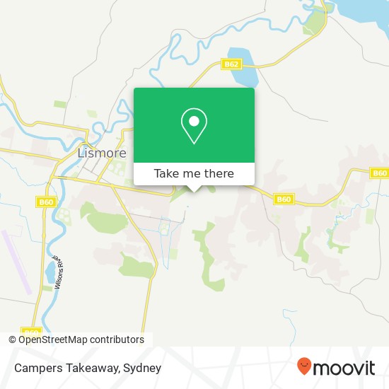 Campers Takeaway, 1 Military Rd East Lismore NSW 2480 map