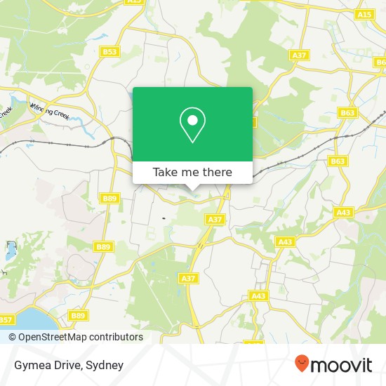 Mapa Gymea Drive