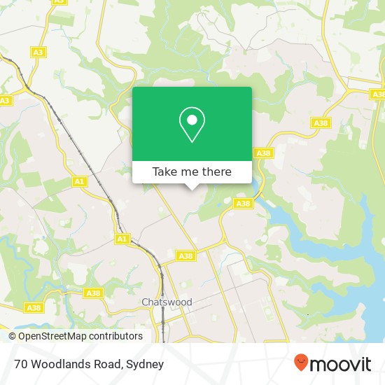 Mapa 70 Woodlands Road