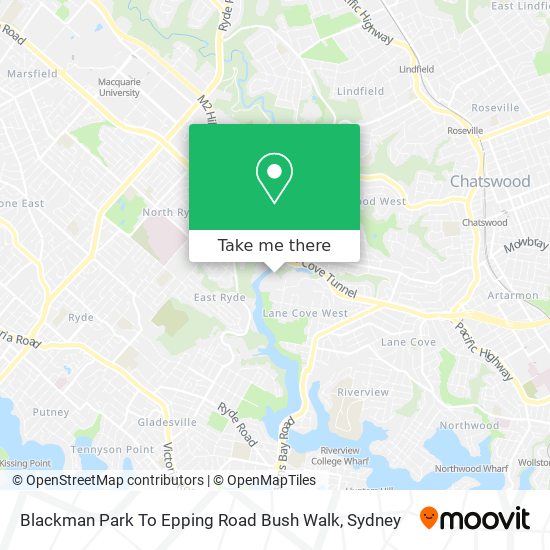 Blackman Park To Epping Road Bush Walk map