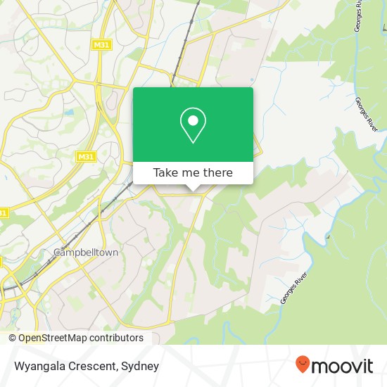 Wyangala Crescent map