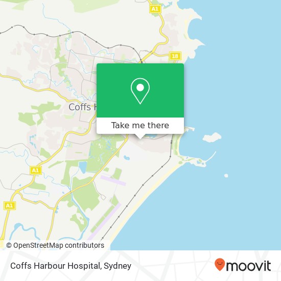 Mapa Coffs Harbour Hospital