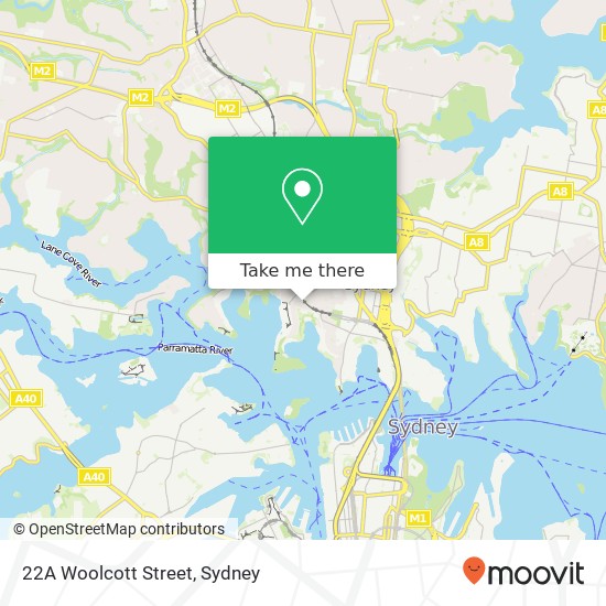 22A Woolcott Street map