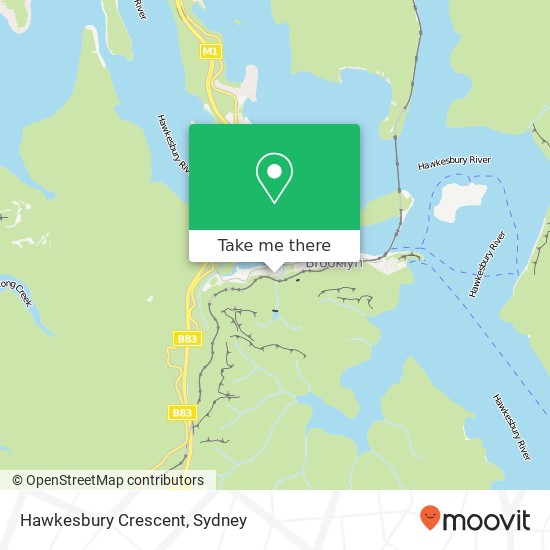 Hawkesbury Crescent map