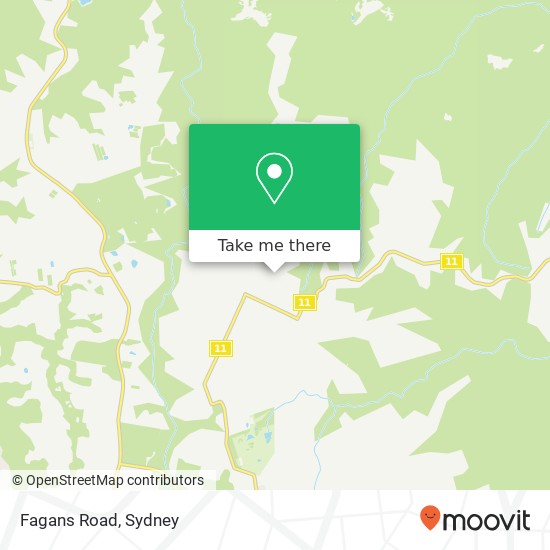 Mapa Fagans Road