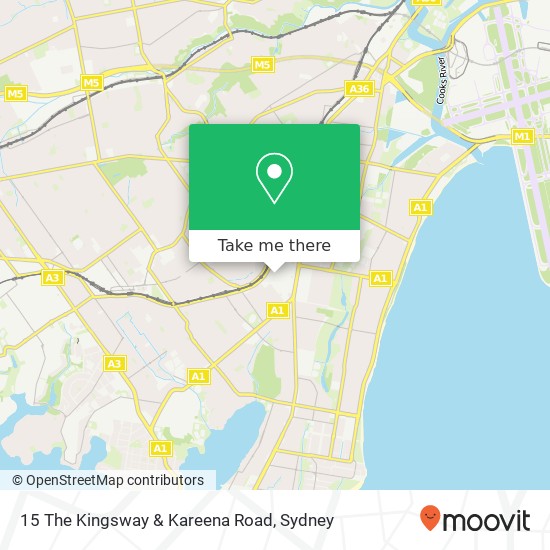 15 The Kingsway & Kareena Road map