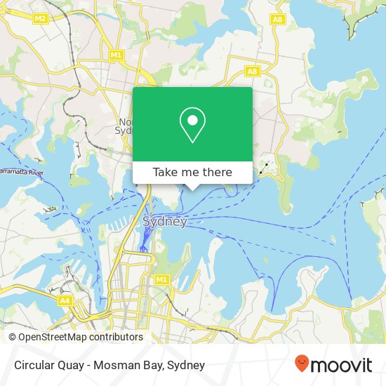 Mapa Circular Quay - Mosman Bay
