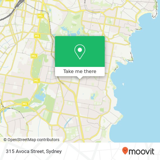 Mapa 315 Avoca Street