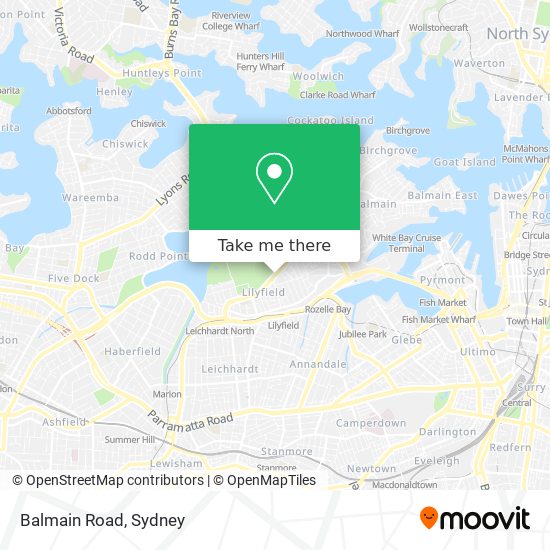 Mapa Balmain Road