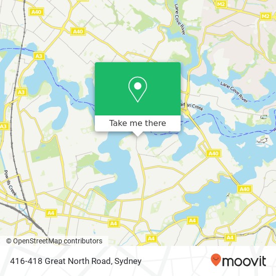 Mapa 416-418 Great North Road