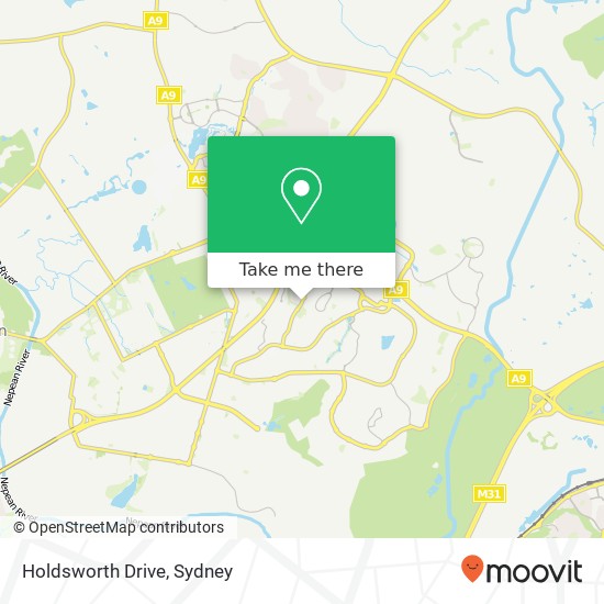 Mapa Holdsworth Drive