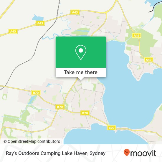 Ray's Outdoors Camping Lake Haven map