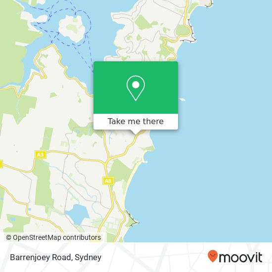 Barrenjoey Road map