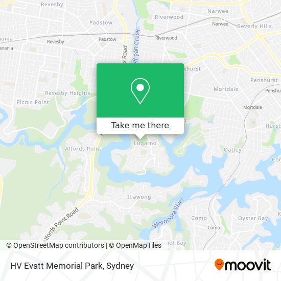 Mapa HV Evatt Memorial Park