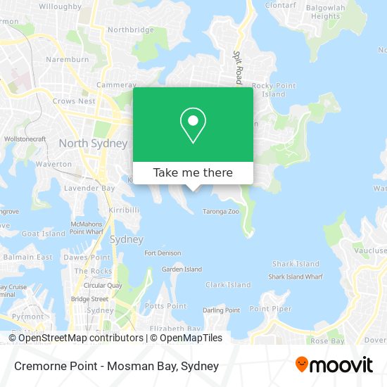 Mapa Cremorne Point - Mosman Bay