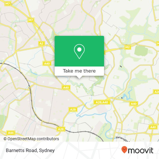 Mapa Barnetts Road