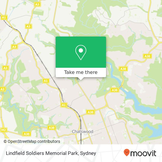 Mapa Lindfield Soldiers Memorial Park