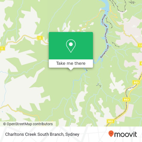 Mapa Charltons Creek South Branch