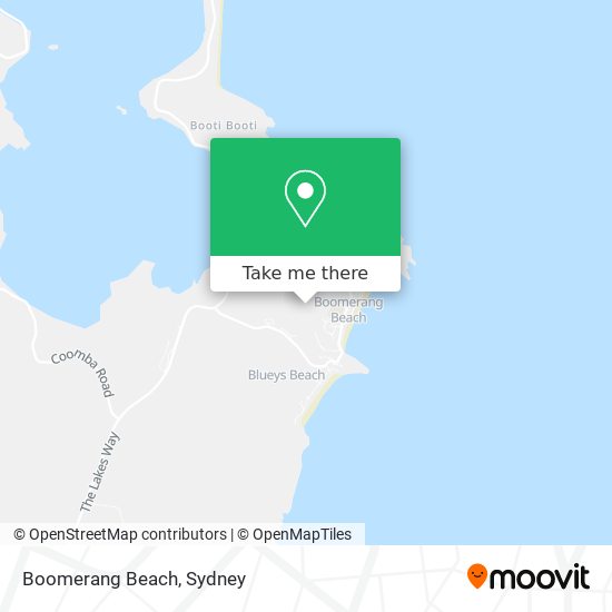 Mapa Boomerang Beach