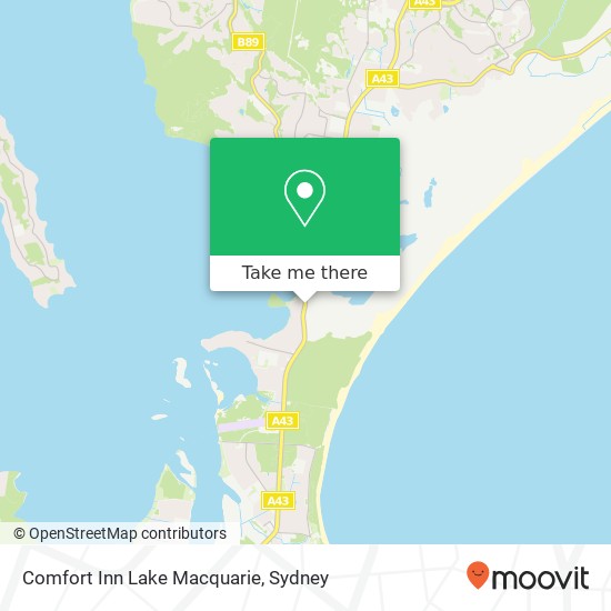 Mapa Comfort Inn Lake Macquarie