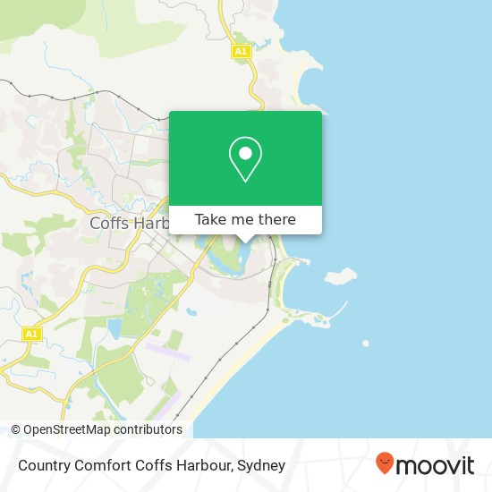 Country Comfort Coffs Harbour map