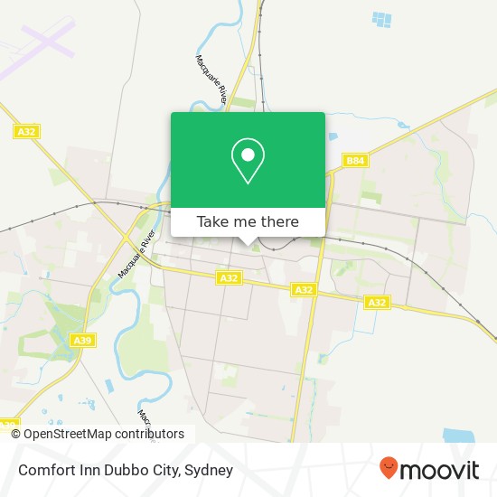 Comfort Inn Dubbo City map