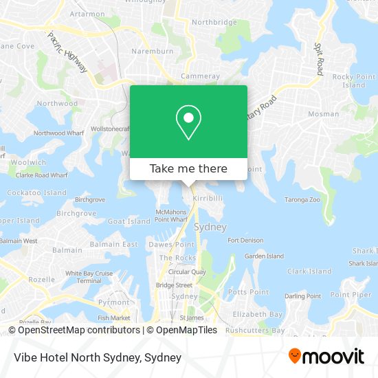 Mapa Vibe Hotel North Sydney