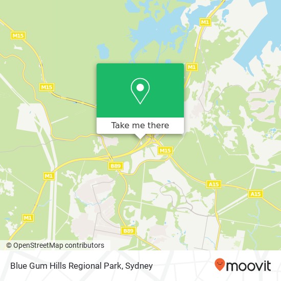 Blue Gum Hills Regional Park map