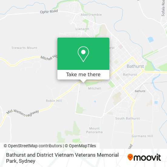 Bathurst and District Vietnam Veterans Memorial Park map