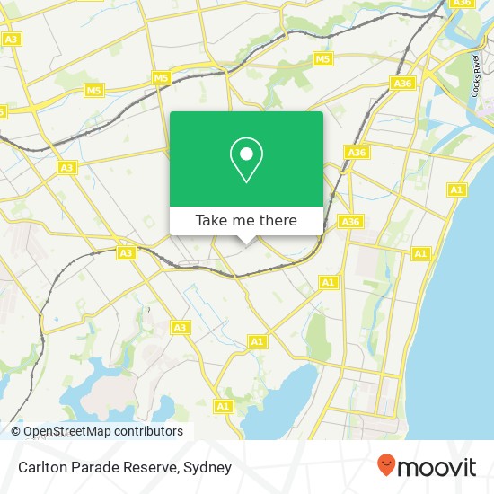 Carlton Parade Reserve map
