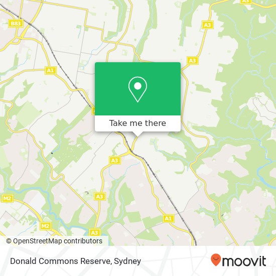 Donald Commons Reserve map