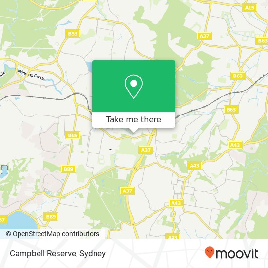 Mapa Campbell Reserve