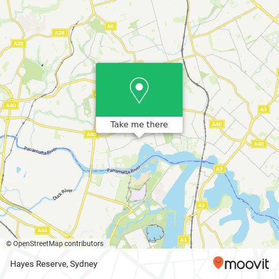 Mapa Hayes Reserve