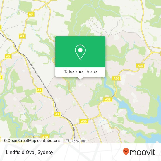 Mapa Lindfield Oval