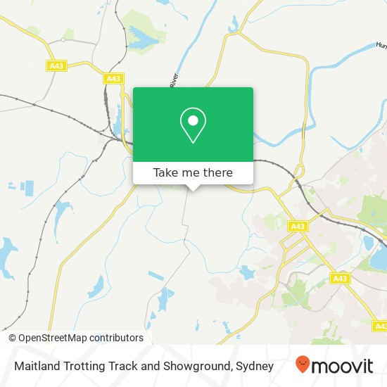 Mapa Maitland Trotting Track and Showground