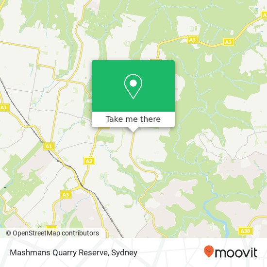Mashmans Quarry Reserve map