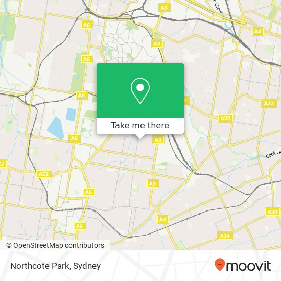 Mapa Northcote Park