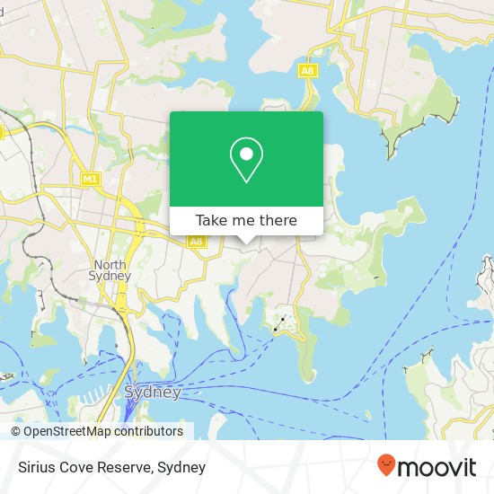 Mapa Sirius Cove Reserve