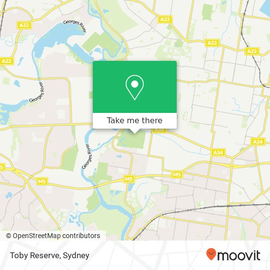 Mapa Toby Reserve