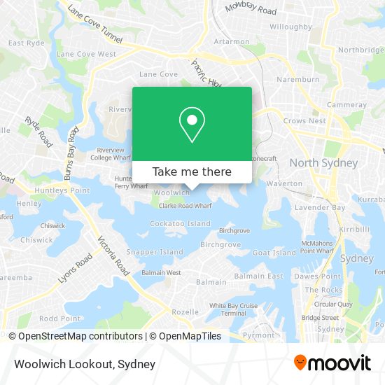 Mapa Woolwich Lookout