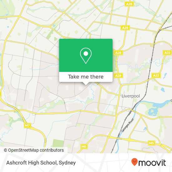 Mapa Ashcroft High School