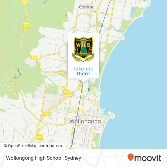 Mapa Wollongong High School