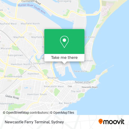 Newcastle Ferry Terminal map