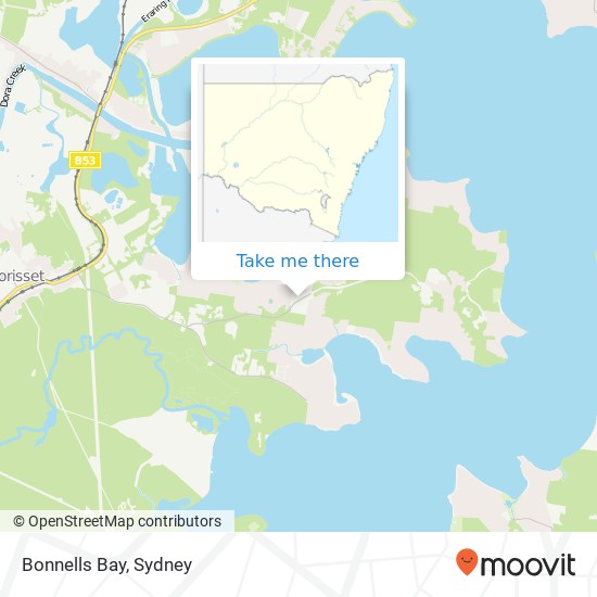 Mapa Bonnells Bay