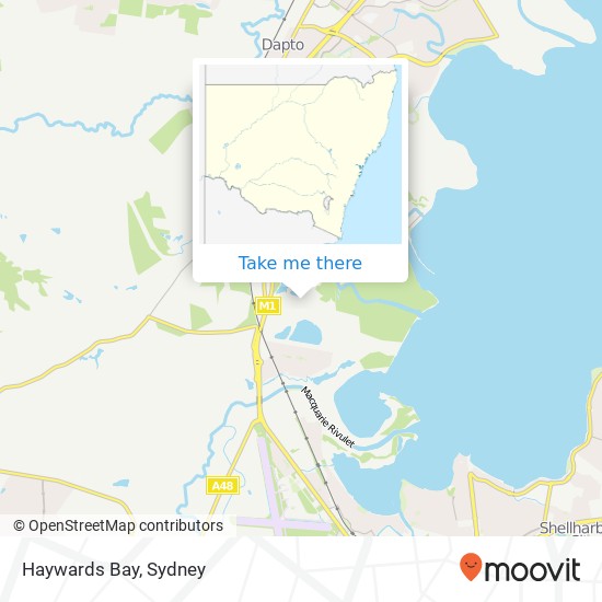 Mapa Haywards Bay