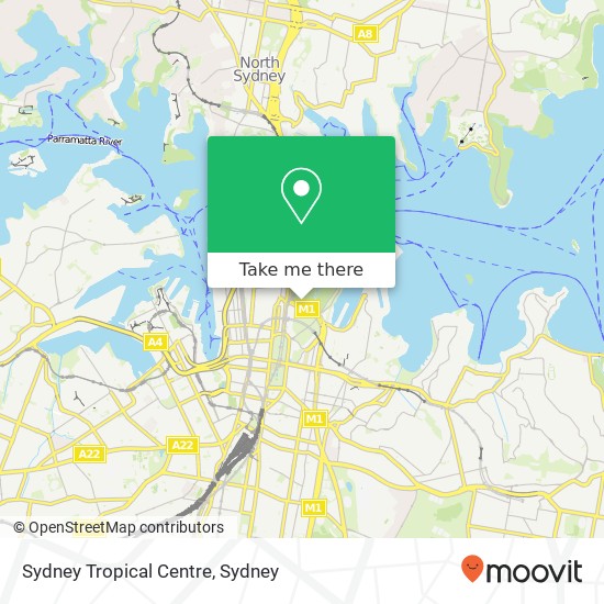 Sydney Tropical Centre map