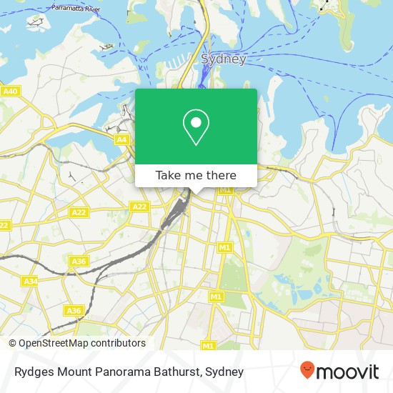 Mapa Rydges Mount Panorama Bathurst