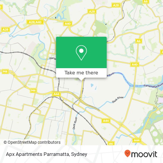Mapa Apx Apartments Parramatta