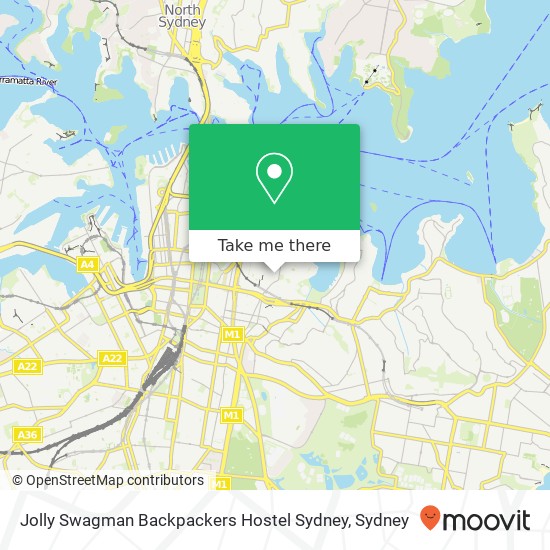 Jolly Swagman Backpackers Hostel Sydney map
