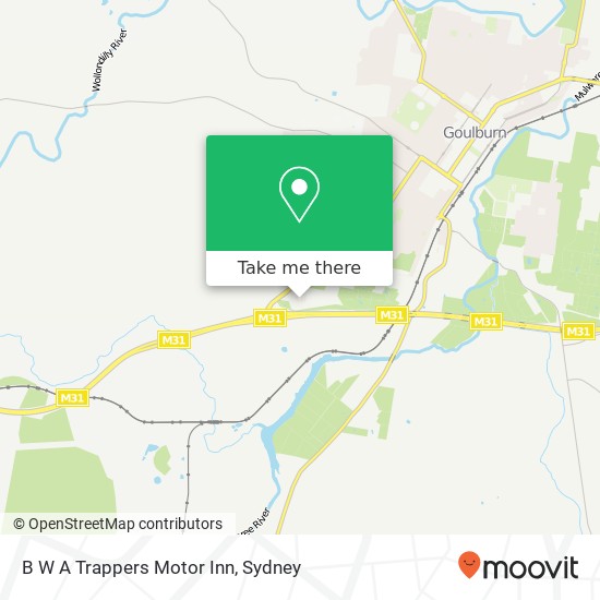 Mapa B W A Trappers Motor Inn